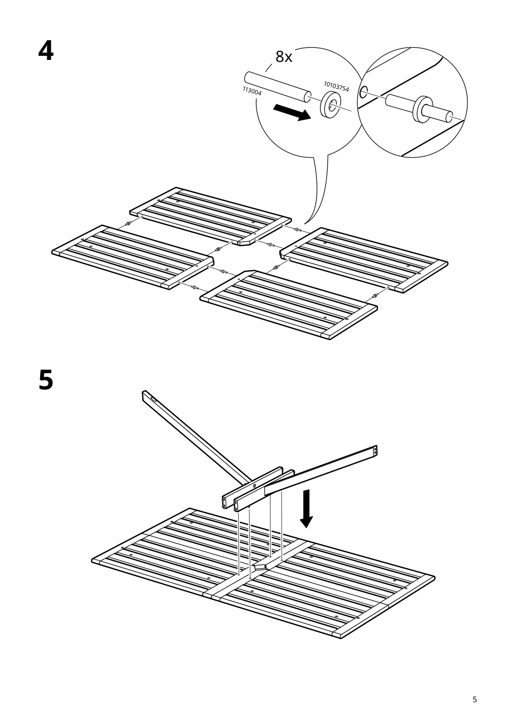 Assembly instructions for IKEA Lerholmen picnic table acacia outdoor | Page 5 - IKEA LERHOLMEN picnic table 405.392.63