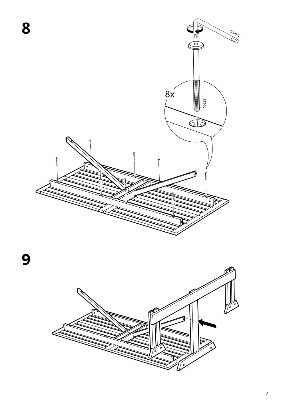 Assembly instructions for IKEA Lerholmen picnic table acacia outdoor | Page 7 - IKEA LERHOLMEN picnic table 405.392.63