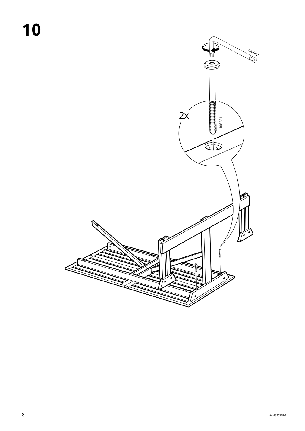 Assembly instructions for IKEA Lerholmen picnic table acacia outdoor | Page 8 - IKEA LERHOLMEN picnic table 405.392.63