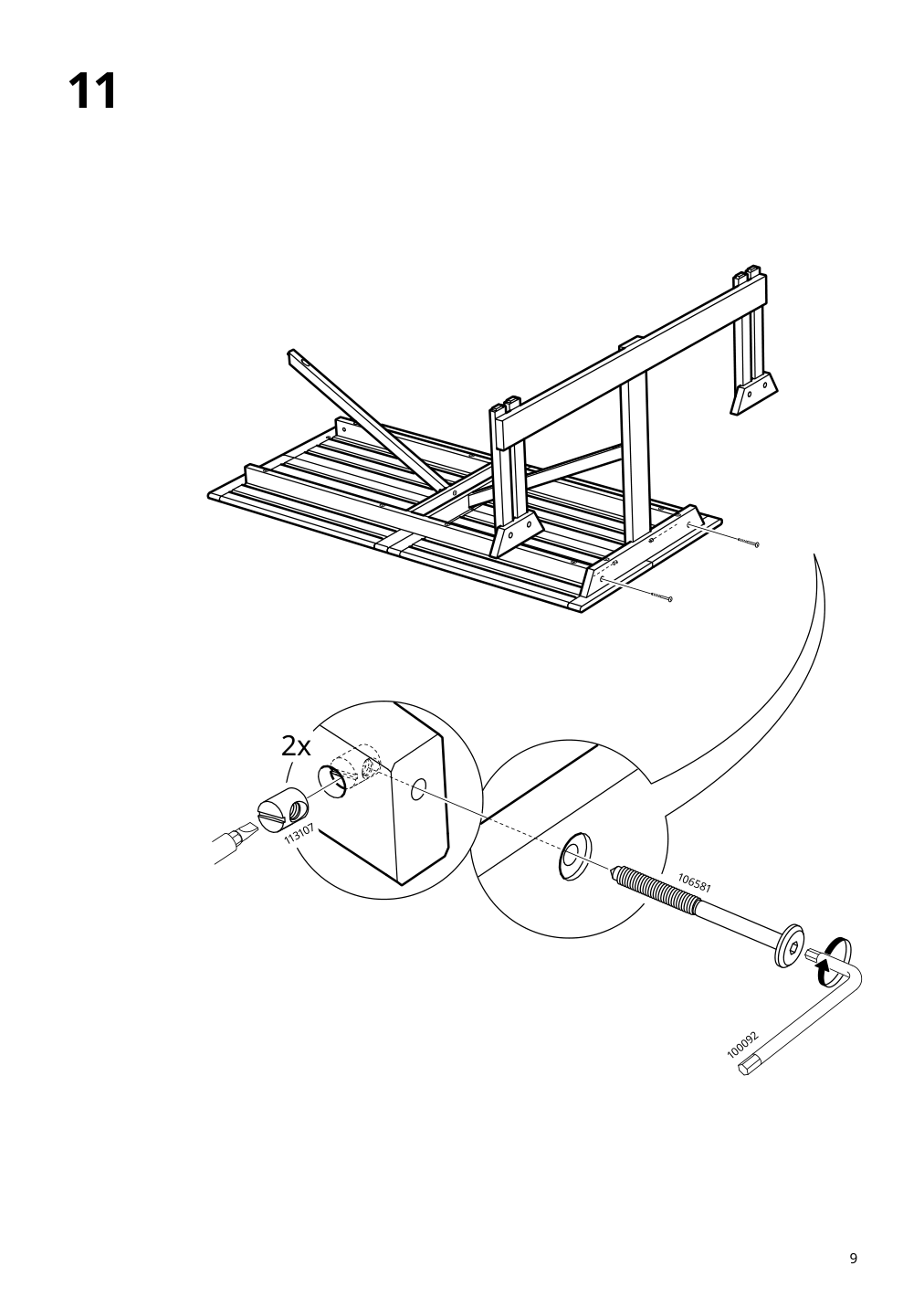 Assembly instructions for IKEA Lerholmen picnic table acacia outdoor | Page 9 - IKEA LERHOLMEN picnic table 405.392.63