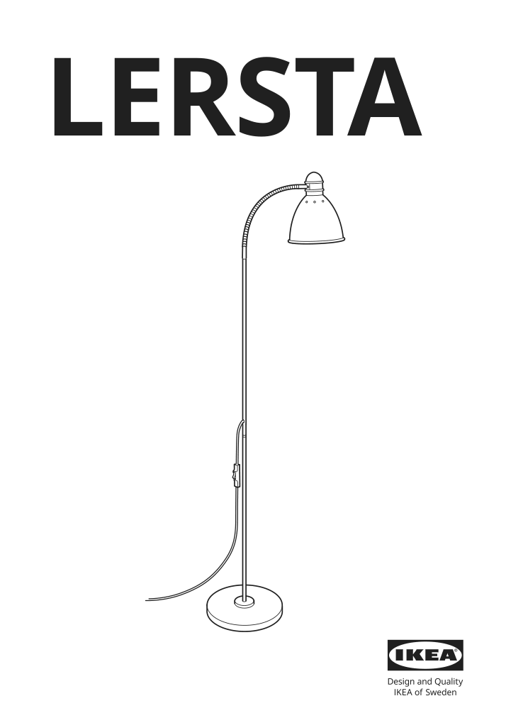 Assembly instructions for IKEA Lersta floor reading lamp aluminum chrome effect | Page 1 - IKEA LERSTA floor/reading lamp 001.106.40