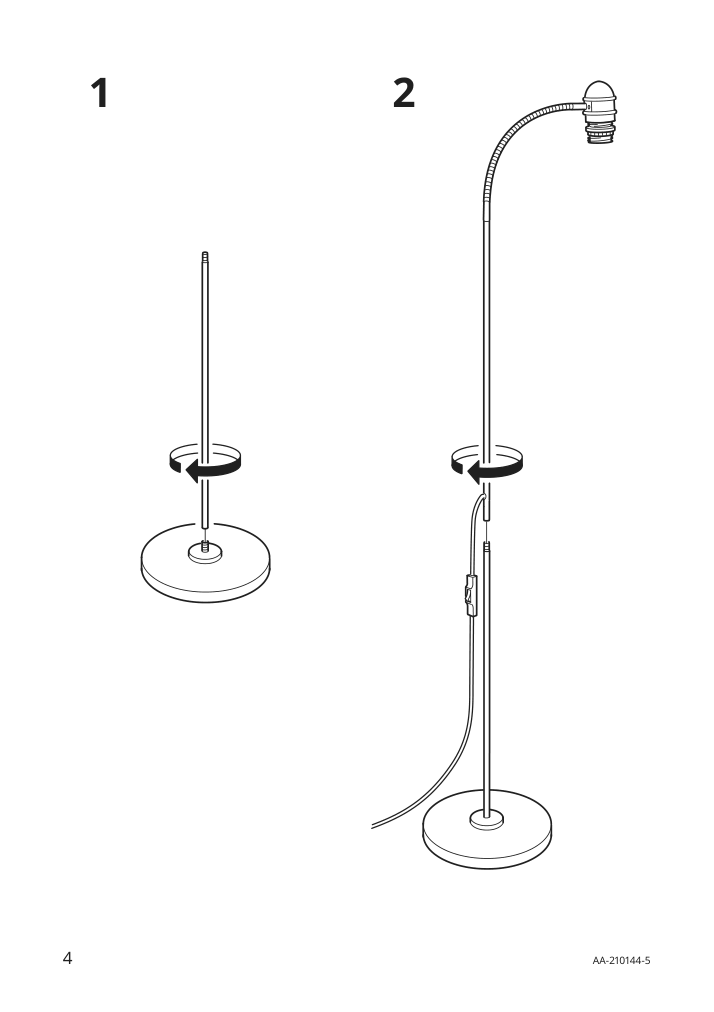 Assembly instructions for IKEA Lersta floor reading lamp aluminum chrome effect | Page 4 - IKEA LERSTA floor/reading lamp 001.106.40