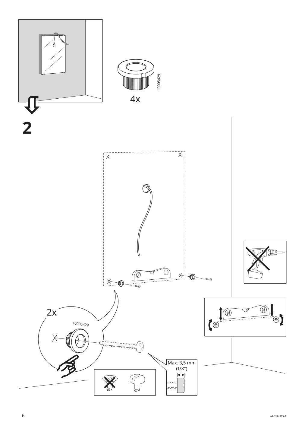 Assembly instructions for IKEA Lettan mirror | Page 6 - IKEA ENHET bathroom 694.409.02