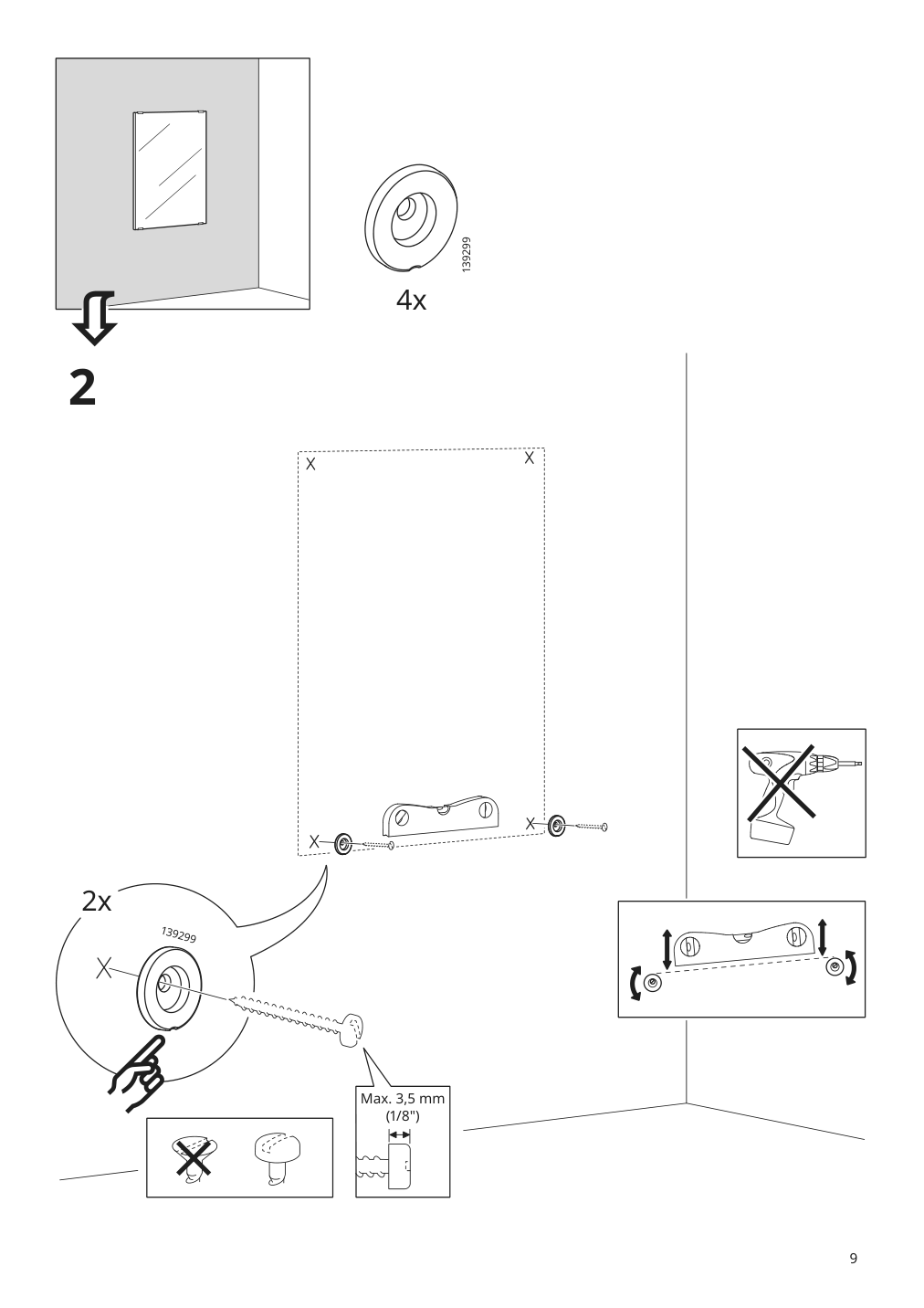 Assembly instructions for IKEA Lettan mirror | Page 9 - IKEA ENHET bathroom 894.409.01