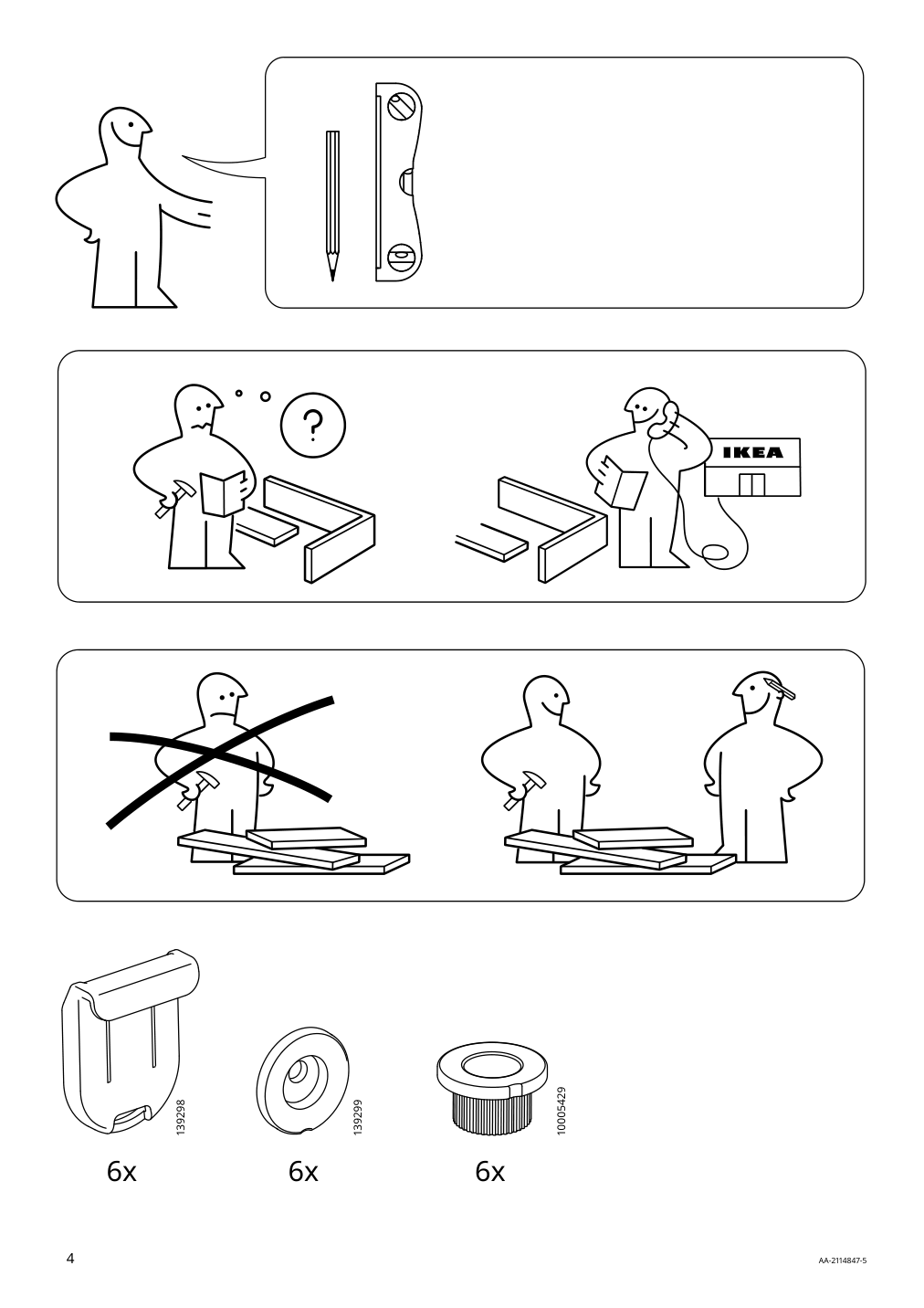 Assembly instructions for IKEA Lettan mirror | Page 4 - IKEA LETTAN mirror 604.352.69