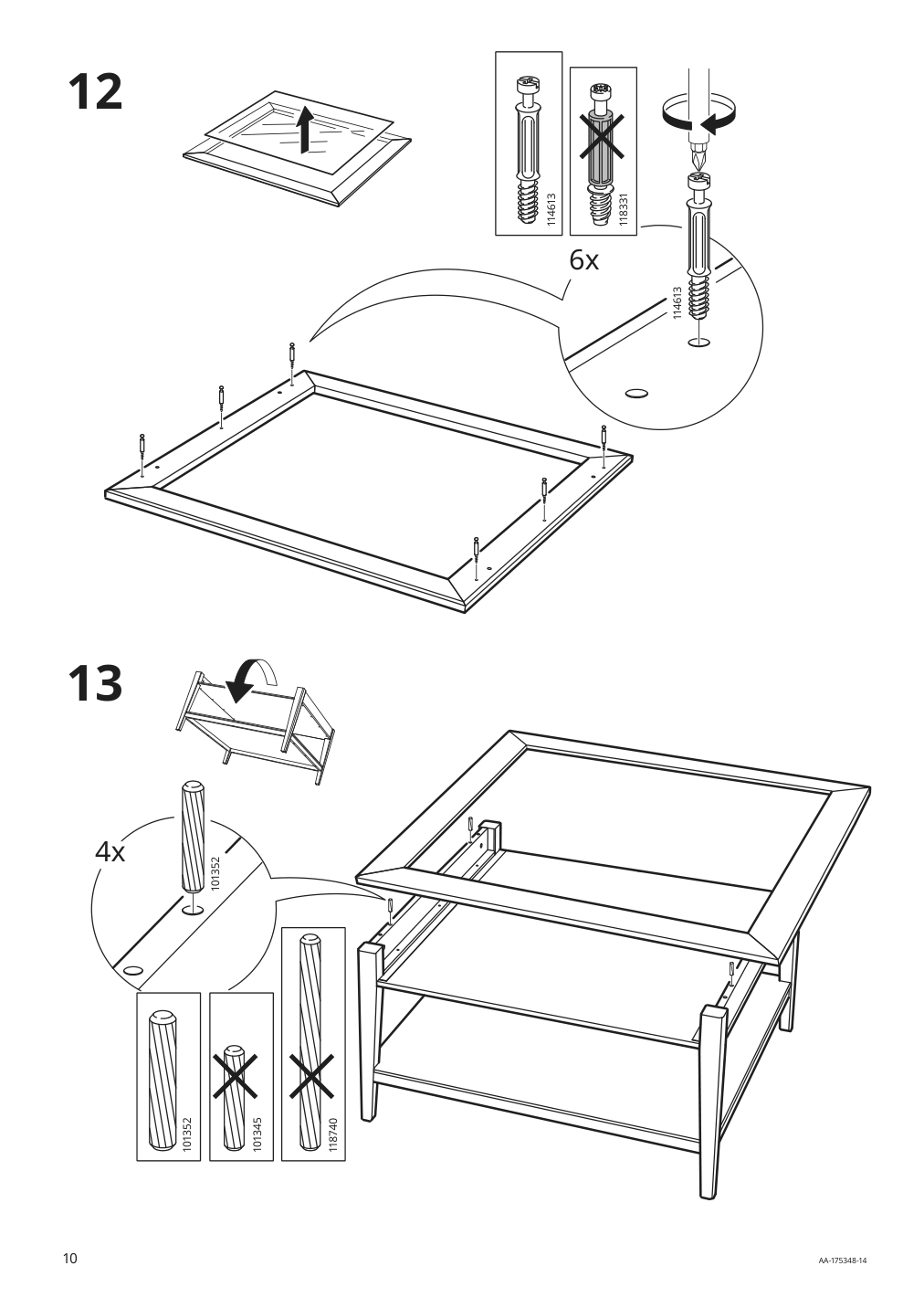 Assembly instructions for IKEA Liatorp coffee table white glass | Page 10 - IKEA LIATORP coffee table 500.870.72