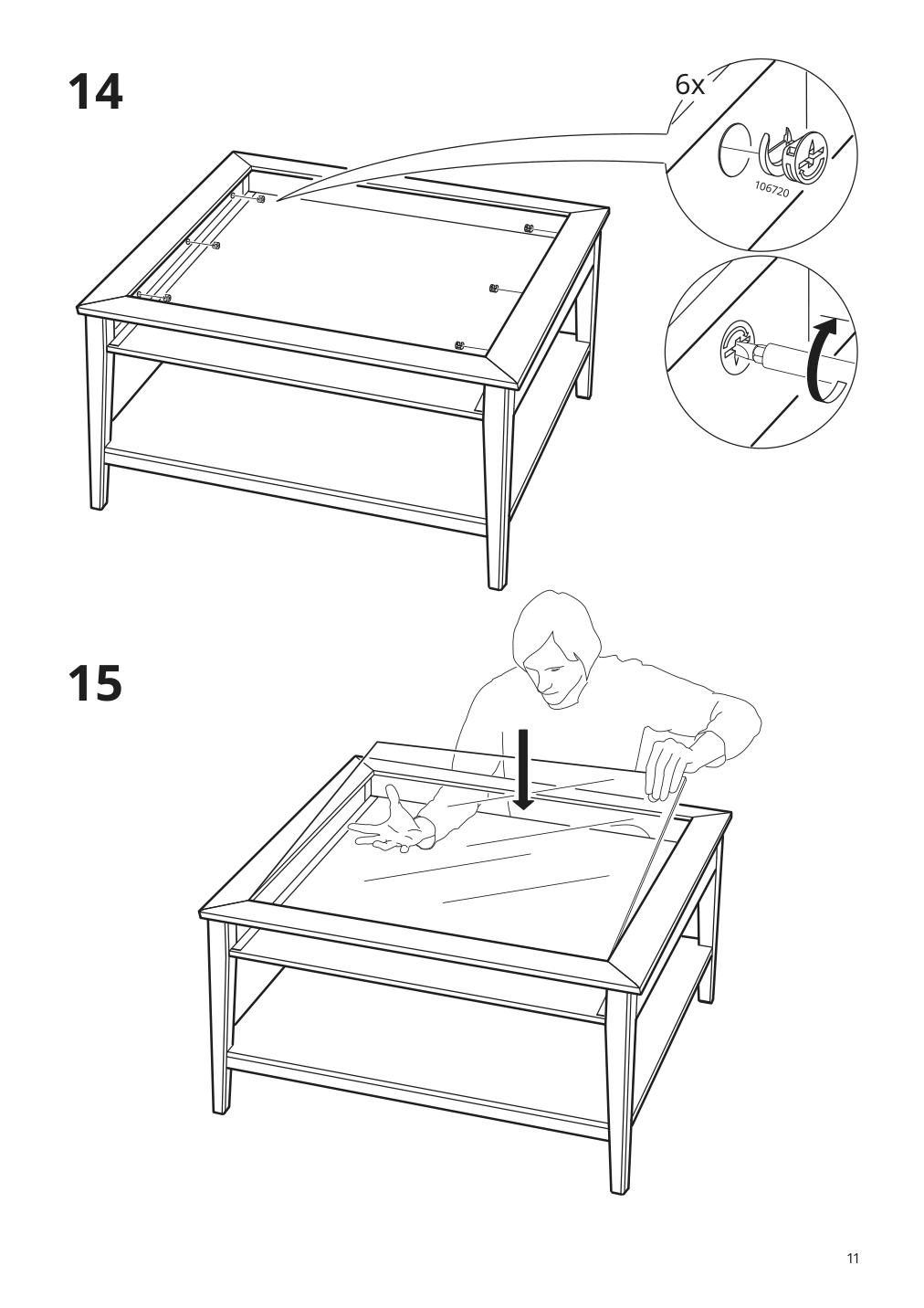 Assembly instructions for IKEA Liatorp coffee table white glass | Page 11 - IKEA LIATORP coffee table 500.870.72