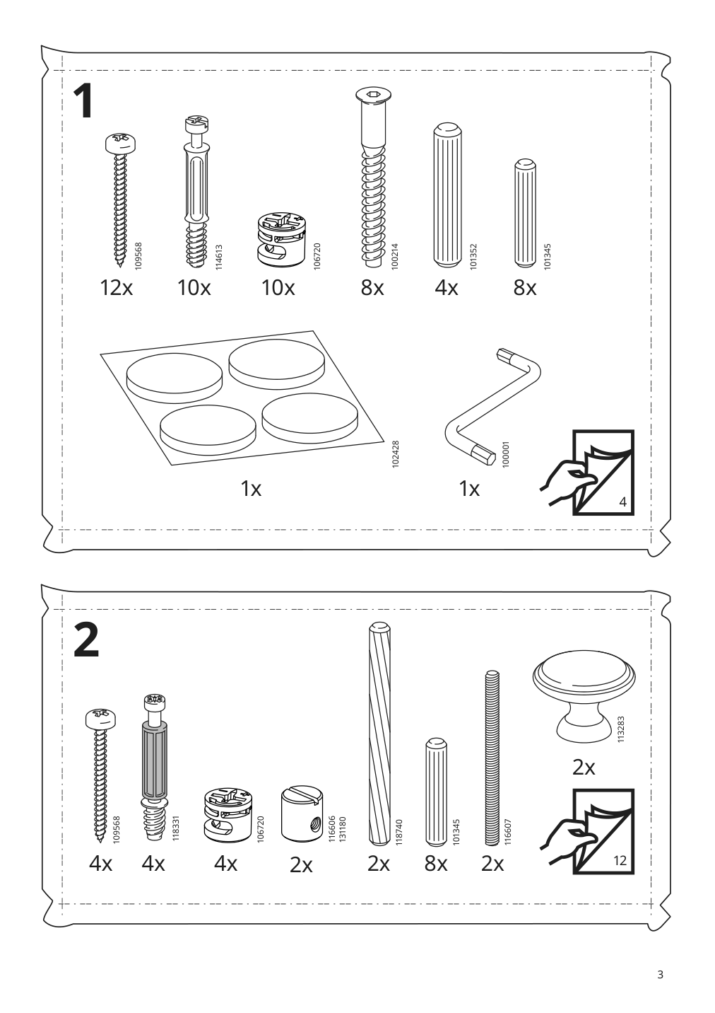 Assembly instructions for IKEA Liatorp coffee table white glass | Page 3 - IKEA LIATORP coffee table 500.870.72