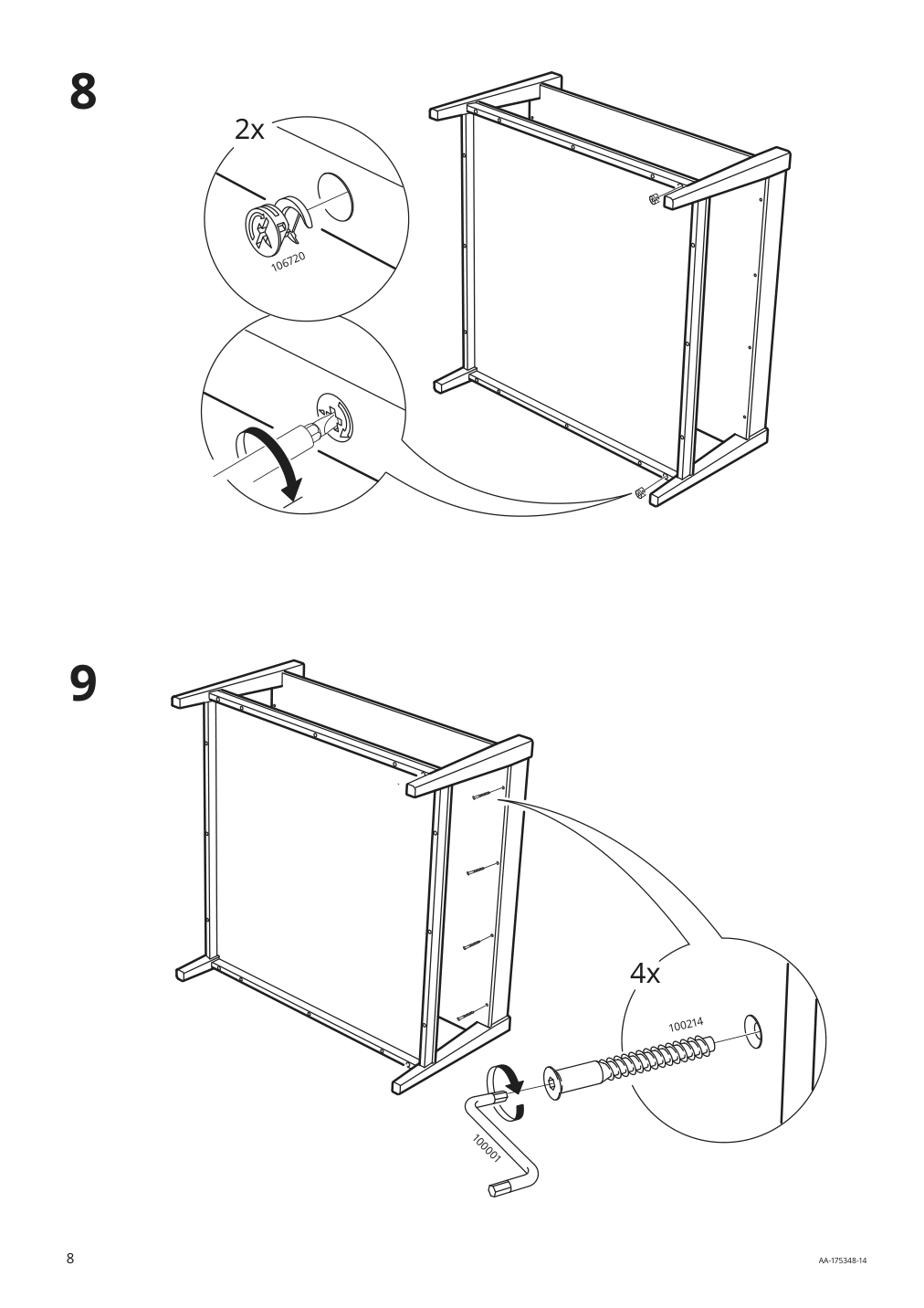 Assembly instructions for IKEA Liatorp coffee table white glass | Page 8 - IKEA LIATORP coffee table 500.870.72