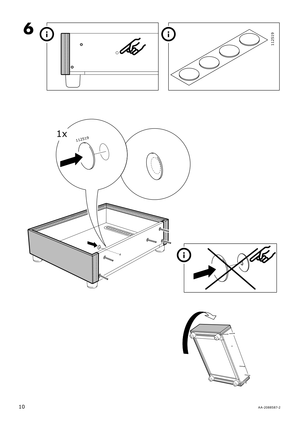 Assembly instructions for IKEA Lidhult cover f open end section w storage gassebol blue gray | Page 10 - IKEA LIDHULT cover f/open end section w/storage 304.058.29