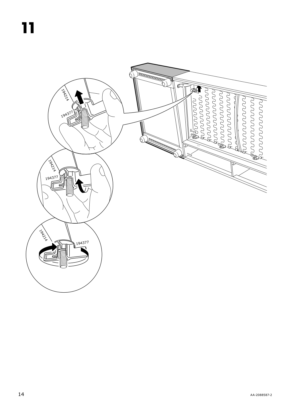 Assembly instructions for IKEA Lidhult cover f open end section w storage gassebol blue gray | Page 14 - IKEA LIDHULT cover f/open end section w/storage 304.058.29