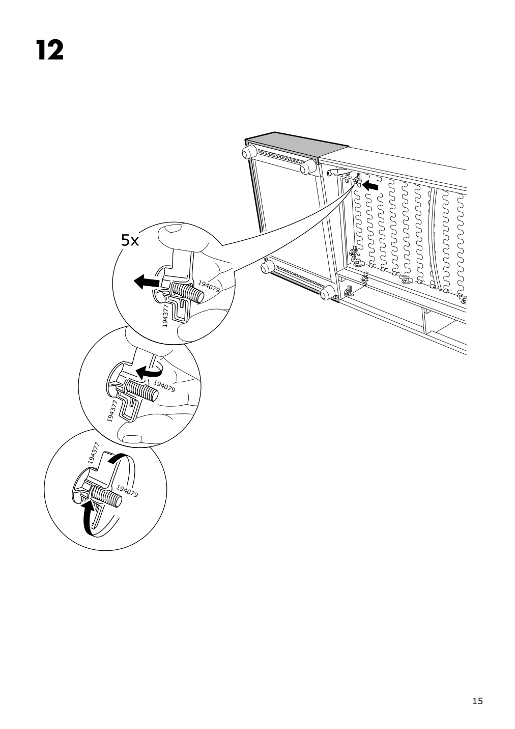 Assembly instructions for IKEA Lidhult cover f open end section w storage gassebol blue gray | Page 15 - IKEA LIDHULT cover f/open end section w/storage 304.058.29