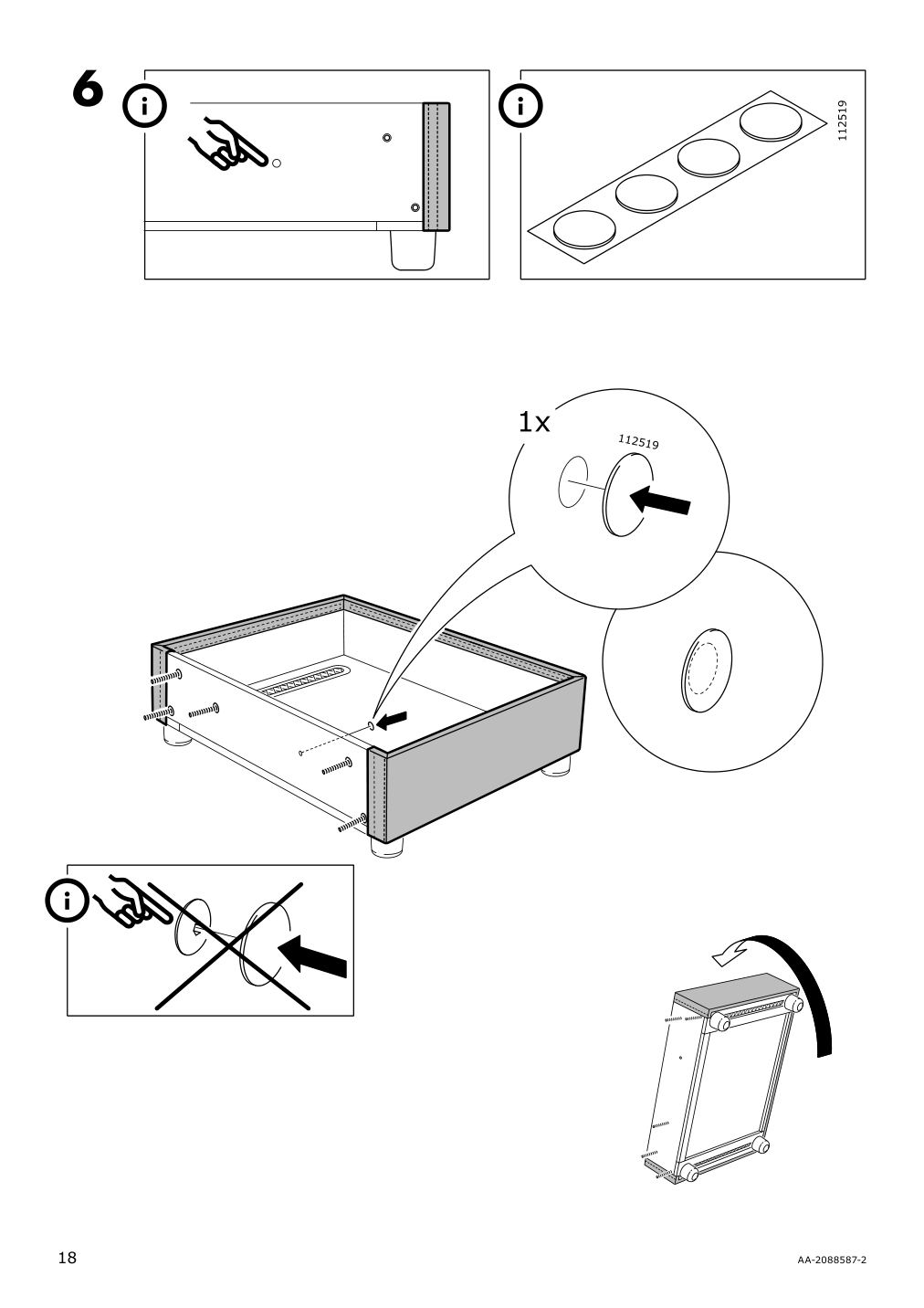 Assembly instructions for IKEA Lidhult cover f open end section w storage gassebol blue gray | Page 18 - IKEA LIDHULT cover f/open end section w/storage 304.058.29