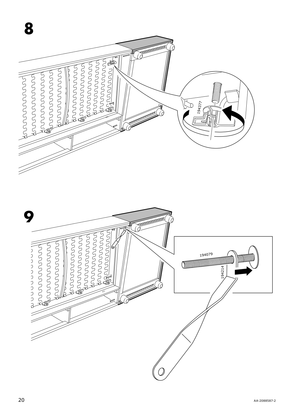 Assembly instructions for IKEA Lidhult cover f open end section w storage gassebol blue gray | Page 20 - IKEA LIDHULT cover f/open end section w/storage 304.058.29