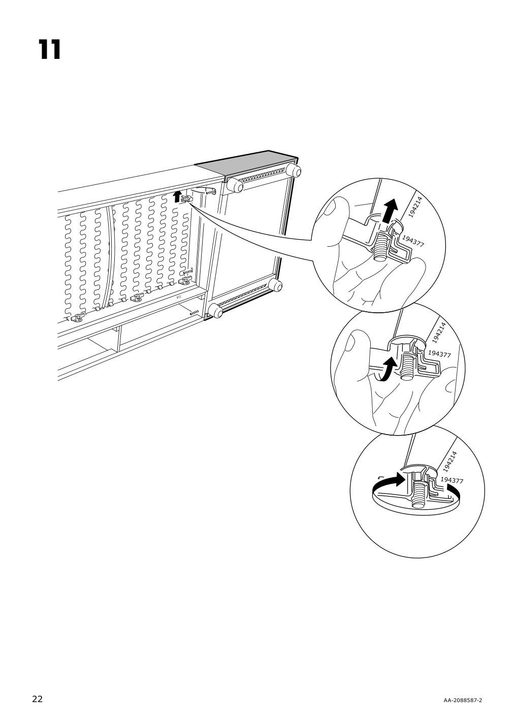 Assembly instructions for IKEA Lidhult cover f open end section w storage gassebol blue gray | Page 22 - IKEA LIDHULT cover f/open end section w/storage 304.058.29