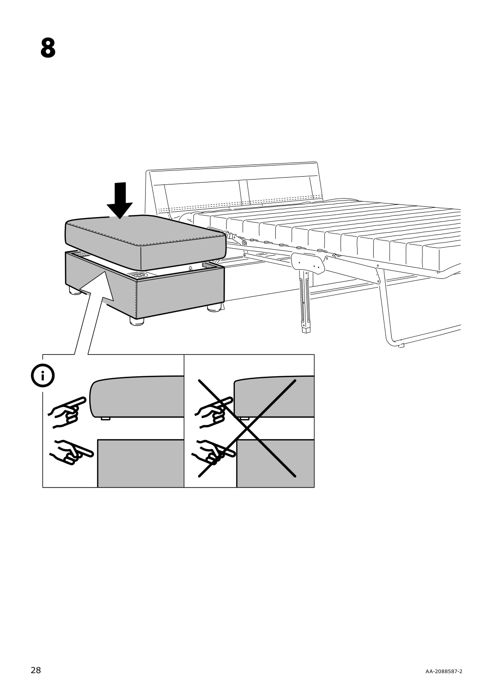 Assembly instructions for IKEA Lidhult cover f open end section w storage gassebol blue gray | Page 28 - IKEA LIDHULT cover f/open end section w/storage 304.058.29