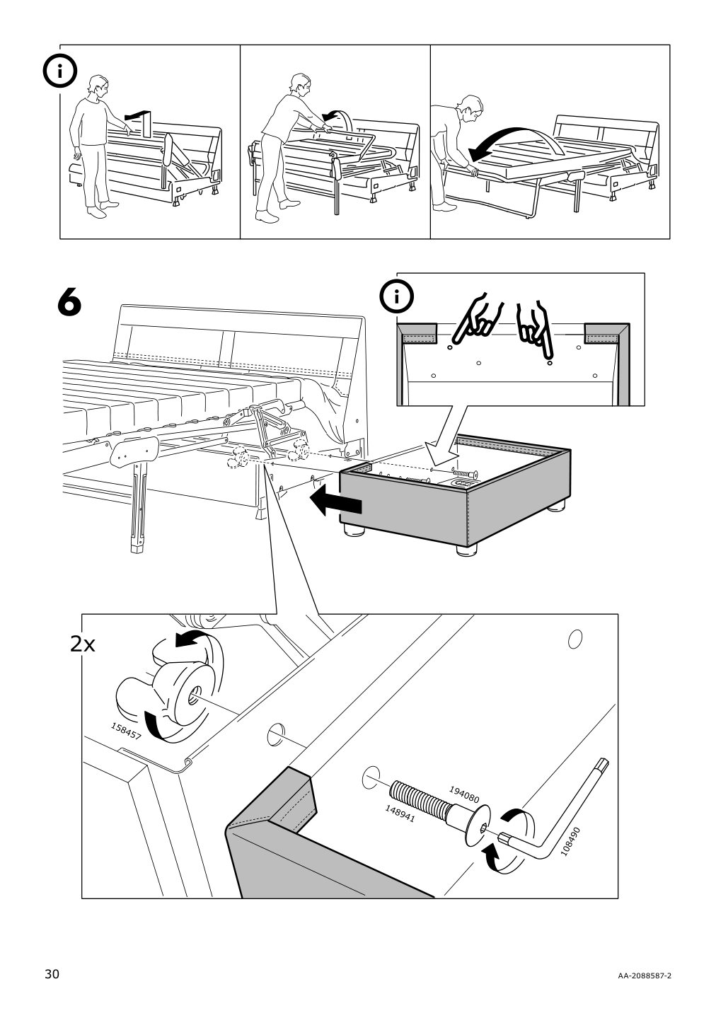 Assembly instructions for IKEA Lidhult cover f open end section w storage gassebol blue gray | Page 30 - IKEA LIDHULT cover f/open end section w/storage 304.058.29