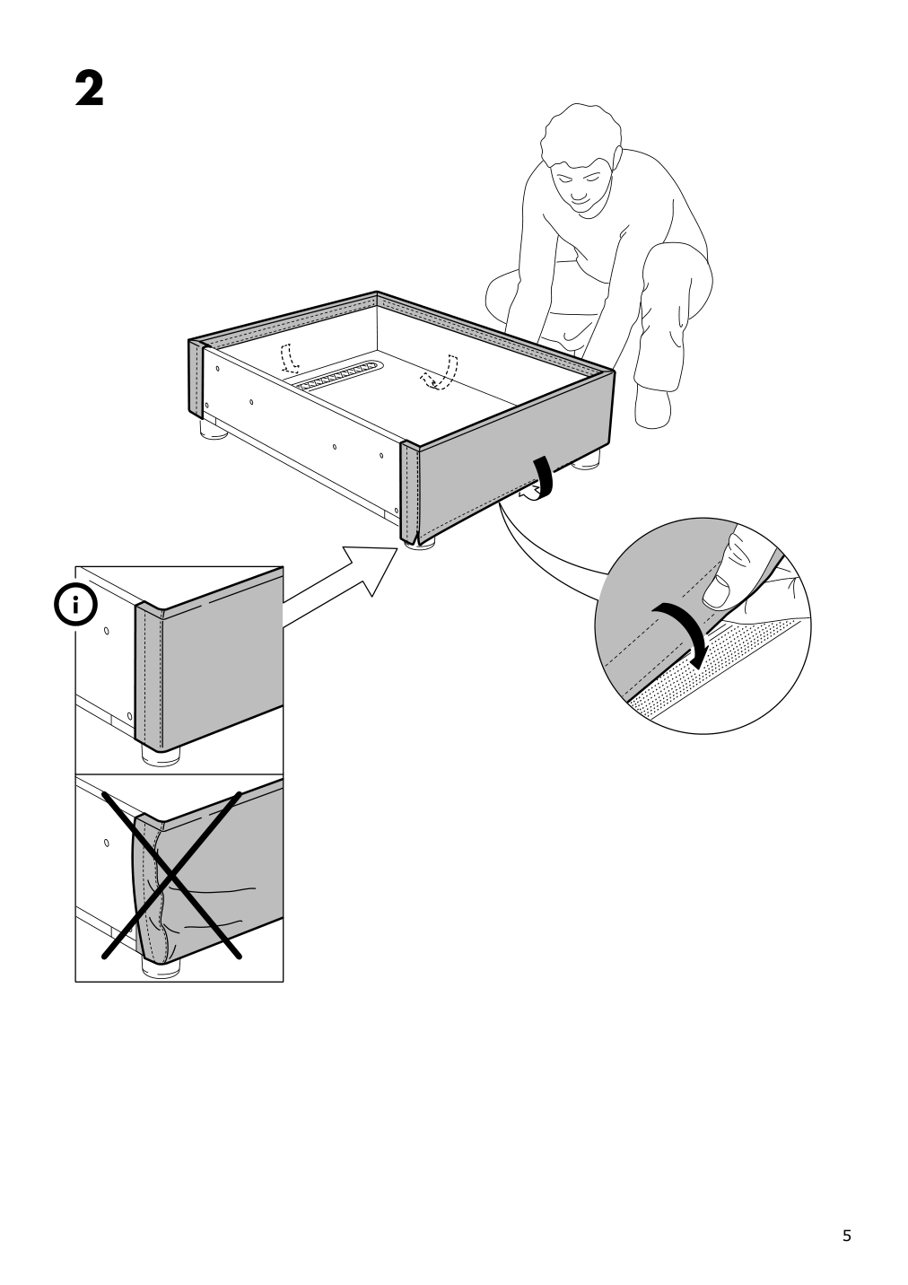 Assembly instructions for IKEA Lidhult cover f open end section w storage gassebol blue gray | Page 5 - IKEA LIDHULT cover f/open end section w/storage 304.058.29