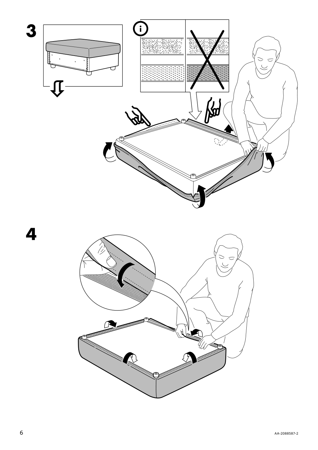 Assembly instructions for IKEA Lidhult cover f open end section w storage gassebol blue gray | Page 6 - IKEA LIDHULT cover f/open end section w/storage 304.058.29