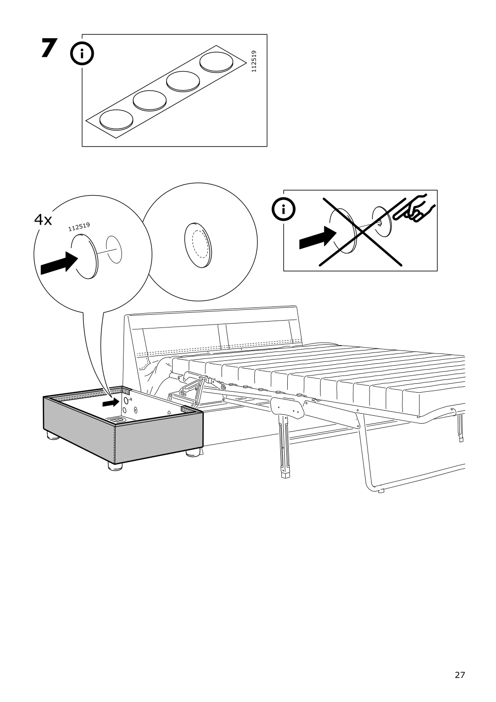 Assembly instructions for IKEA Lidhult cover f open end section w storage lejde beige brown | Page 27 - IKEA LIDHULT cover f/open end section w/storage 504.137.05