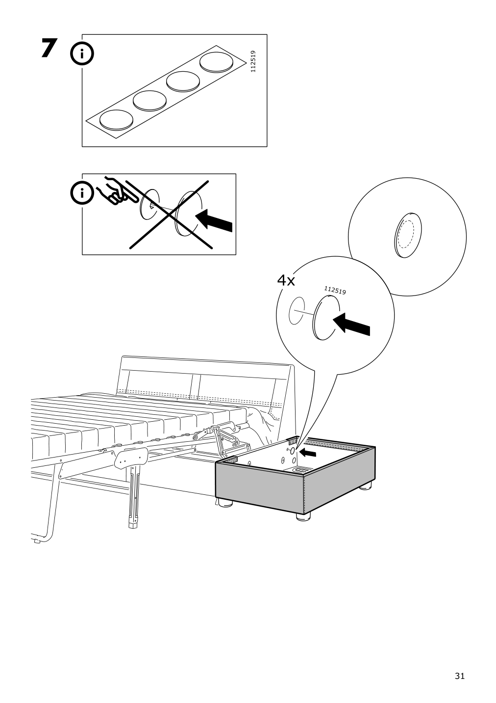 Assembly instructions for IKEA Lidhult cover f open end section w storage lejde beige brown | Page 31 - IKEA LIDHULT cover f/open end section w/storage 504.137.05