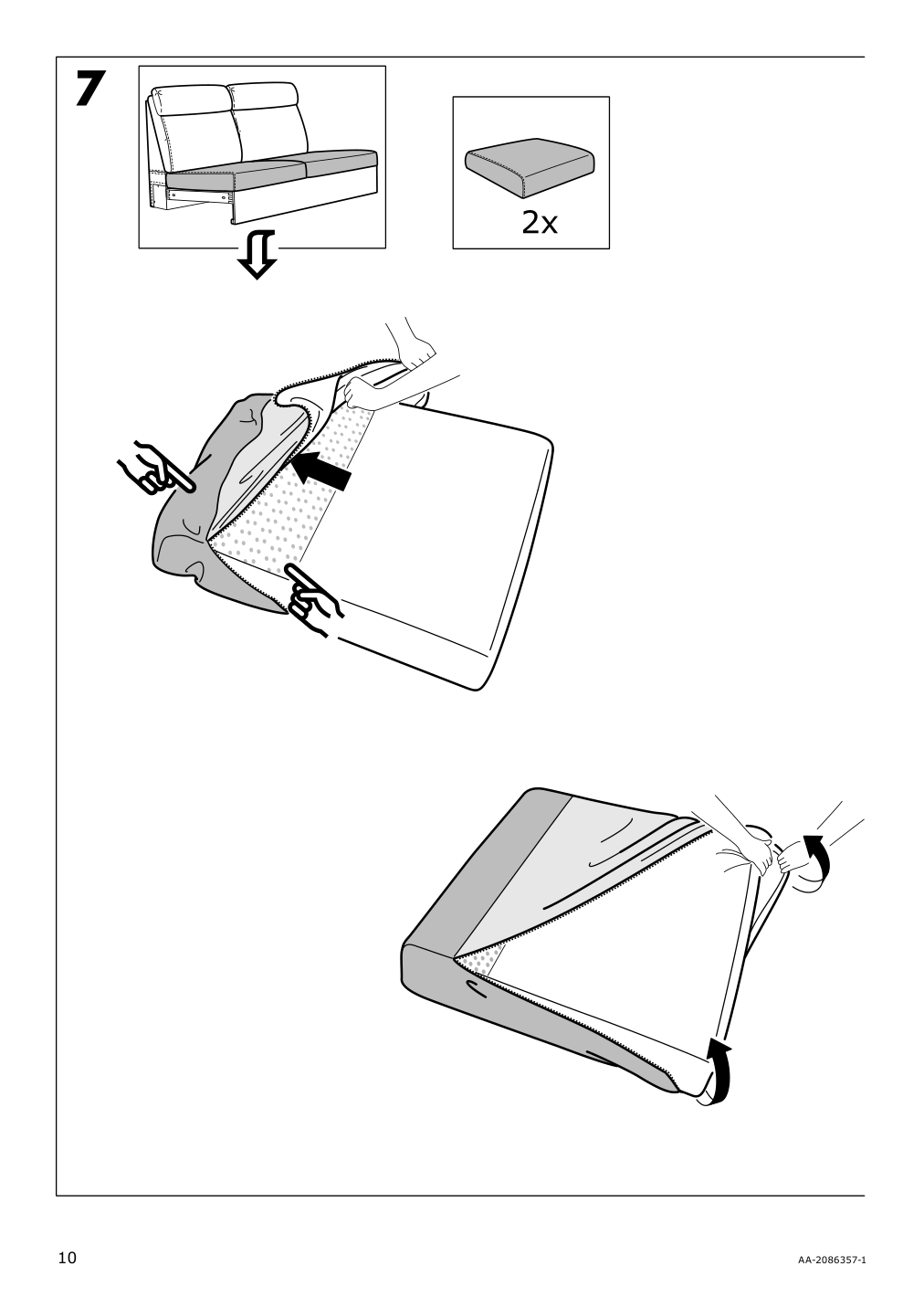 Assembly instructions for IKEA Lidhult cover for 1 seat section lejde beige brown | Page 10 - IKEA LIDHULT cover for 1-seat section 104.136.89