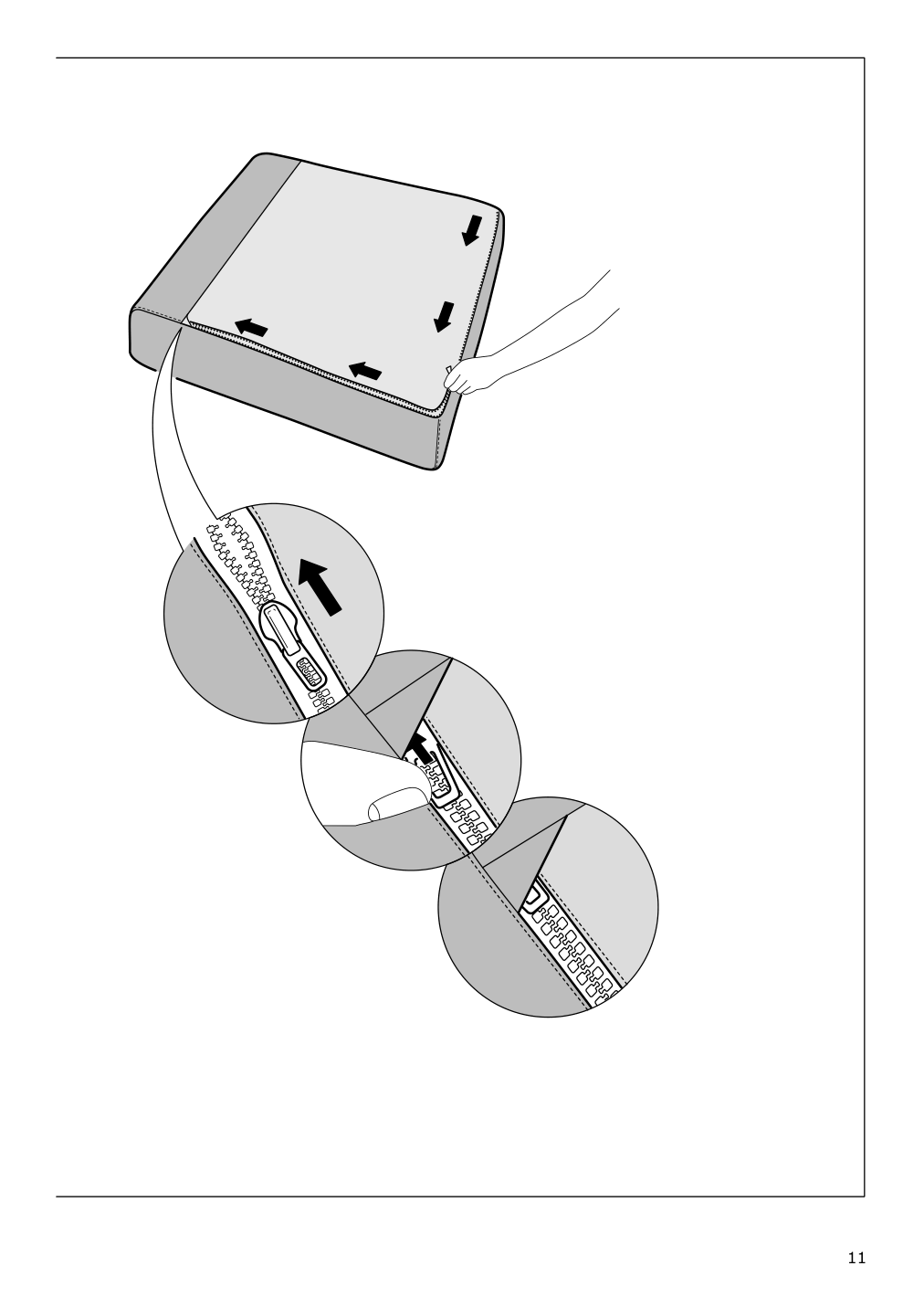 Assembly instructions for IKEA Lidhult cover for 1 seat section lejde beige brown | Page 11 - IKEA LIDHULT cover for 1-seat section 104.136.89