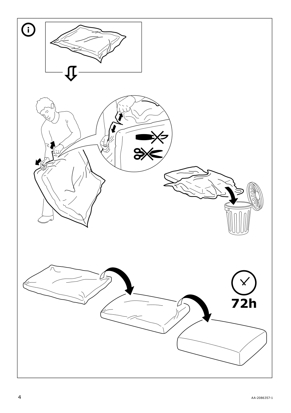 Assembly instructions for IKEA Lidhult cover for 1 seat section lejde beige brown | Page 4 - IKEA LIDHULT cover for 1-seat section 104.136.89