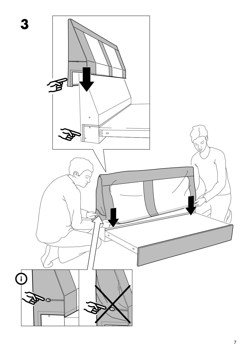 Assembly instructions for IKEA Lidhult cover for 1 seat section lejde beige brown | Page 7 - IKEA LIDHULT cover for 1-seat section 104.136.89