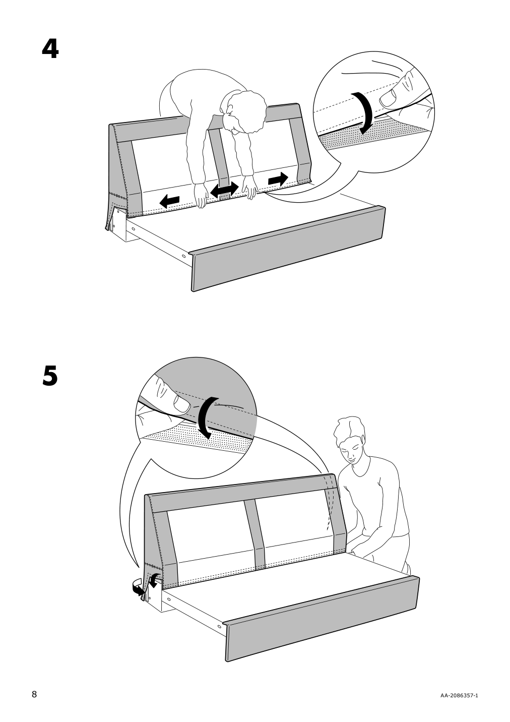 Assembly instructions for IKEA Lidhult cover for 1 seat section lejde beige brown | Page 8 - IKEA LIDHULT cover for 1-seat section 104.136.89