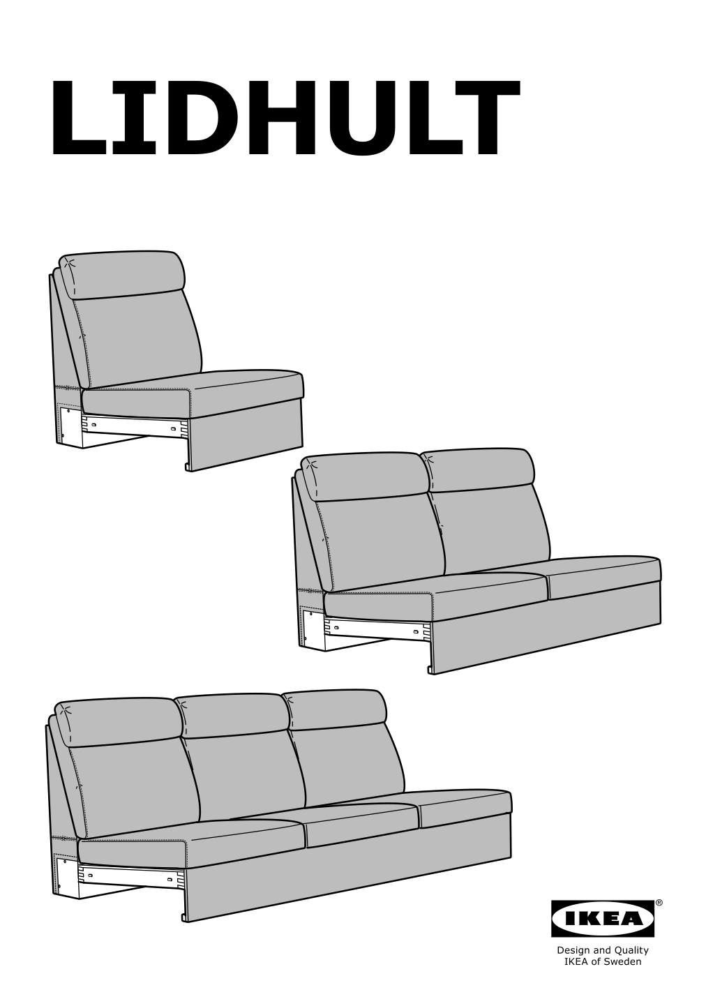 Assembly instructions for IKEA Lidhult cover for 1 seat section lejde red brown | Page 1 - IKEA LIDHULT cover for 1-seat section 804.040.02