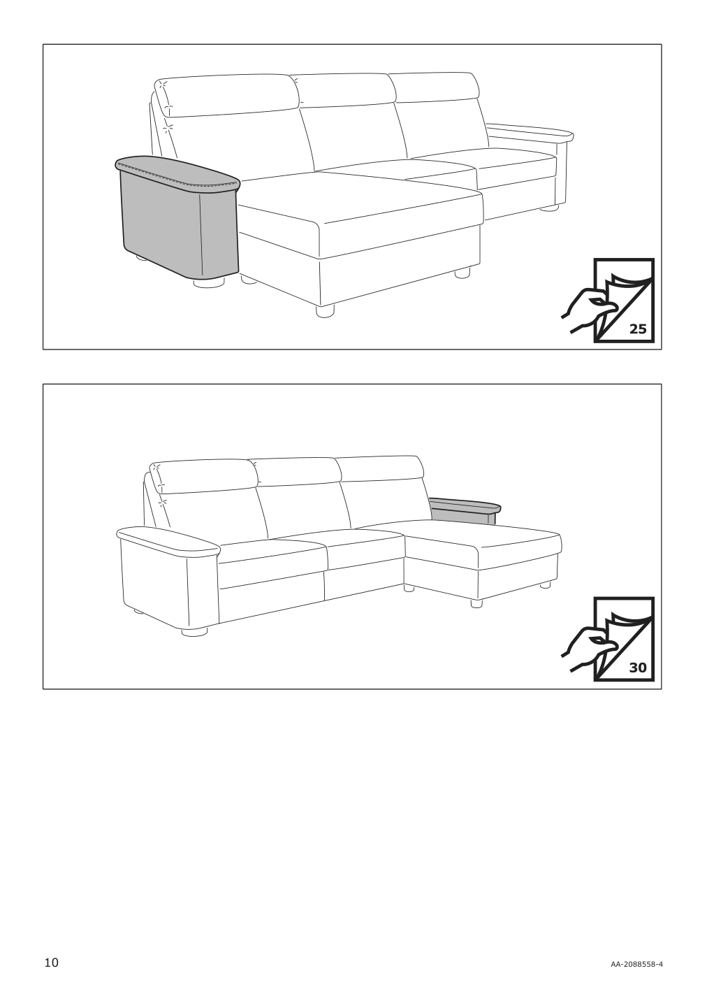 Assembly instructions for IKEA Lidhult cover for armrest gassebol blue gray | Page 10 - IKEA LIDHULT cover for armrest 504.070.35