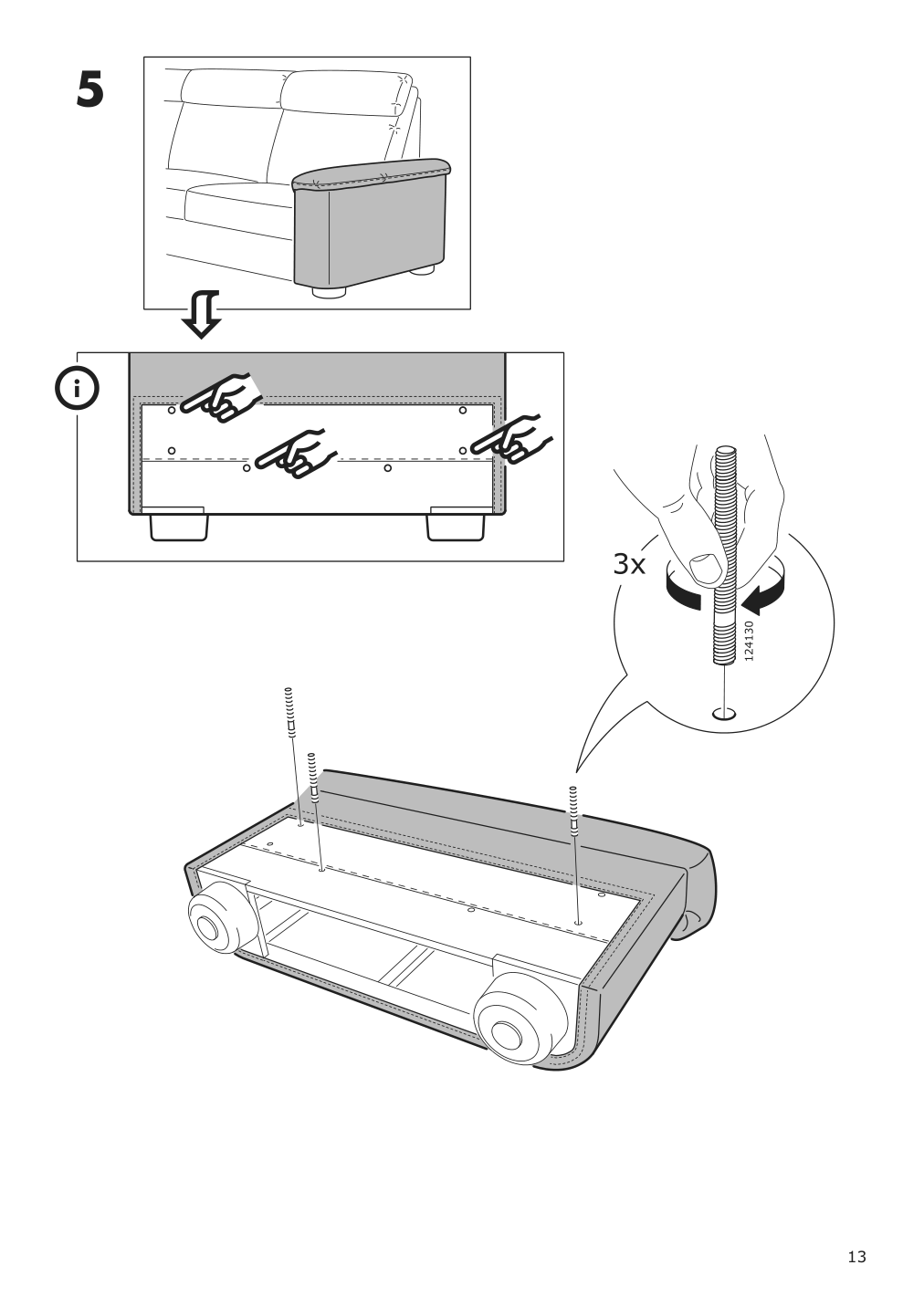 Assembly instructions for IKEA Lidhult cover for armrest gassebol blue gray | Page 13 - IKEA LIDHULT cover for armrest 504.070.35