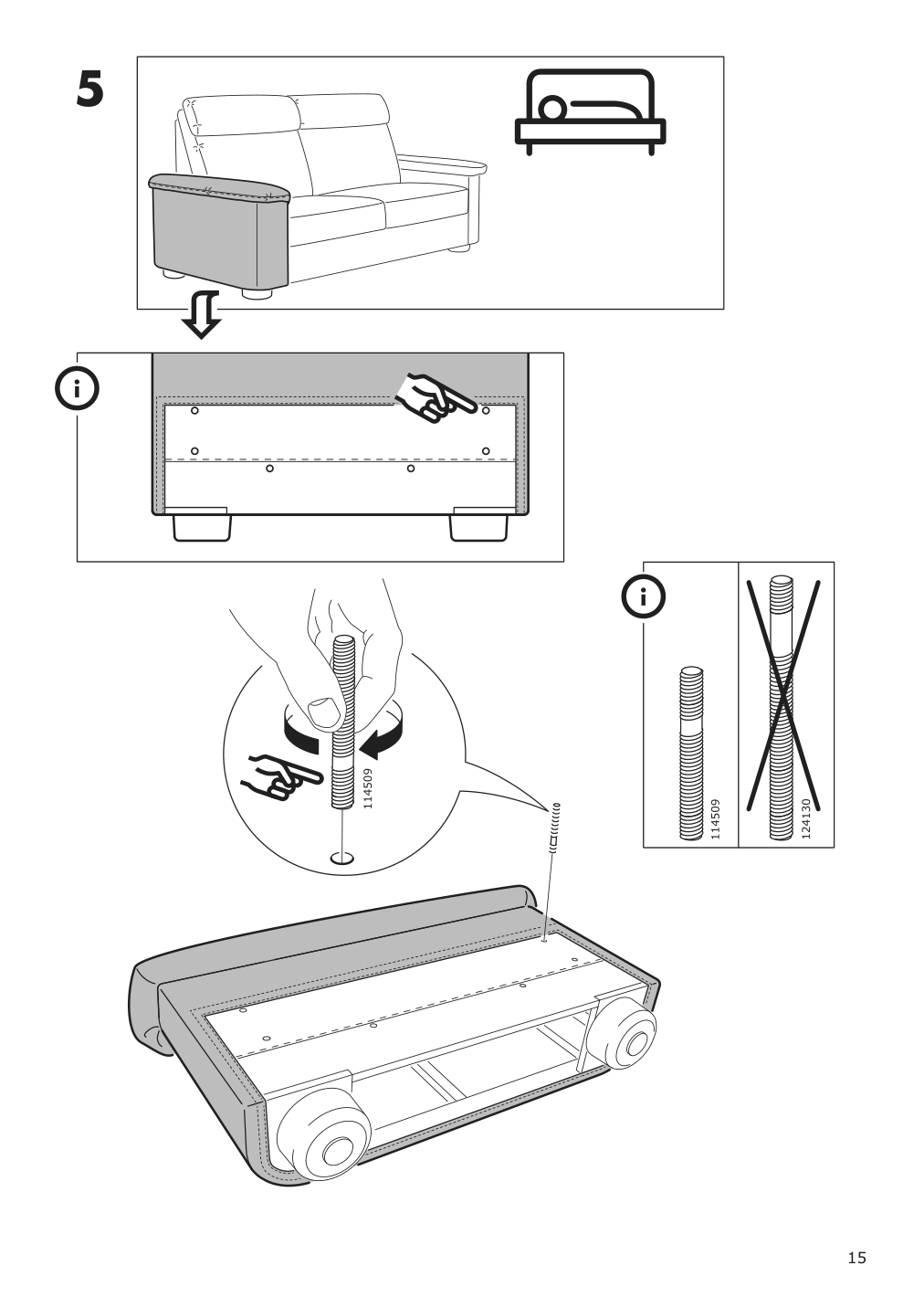 Assembly instructions for IKEA Lidhult cover for armrest gassebol blue gray | Page 15 - IKEA LIDHULT cover for armrest 504.070.35