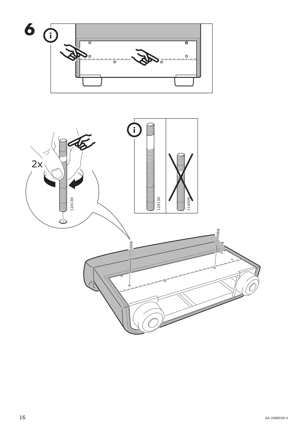 Assembly instructions for IKEA Lidhult cover for armrest gassebol blue gray | Page 16 - IKEA LIDHULT cover for armrest 504.070.35