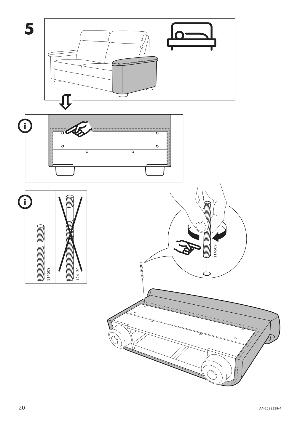 Assembly instructions for IKEA Lidhult cover for armrest gassebol blue gray | Page 20 - IKEA LIDHULT cover for armrest 504.070.35