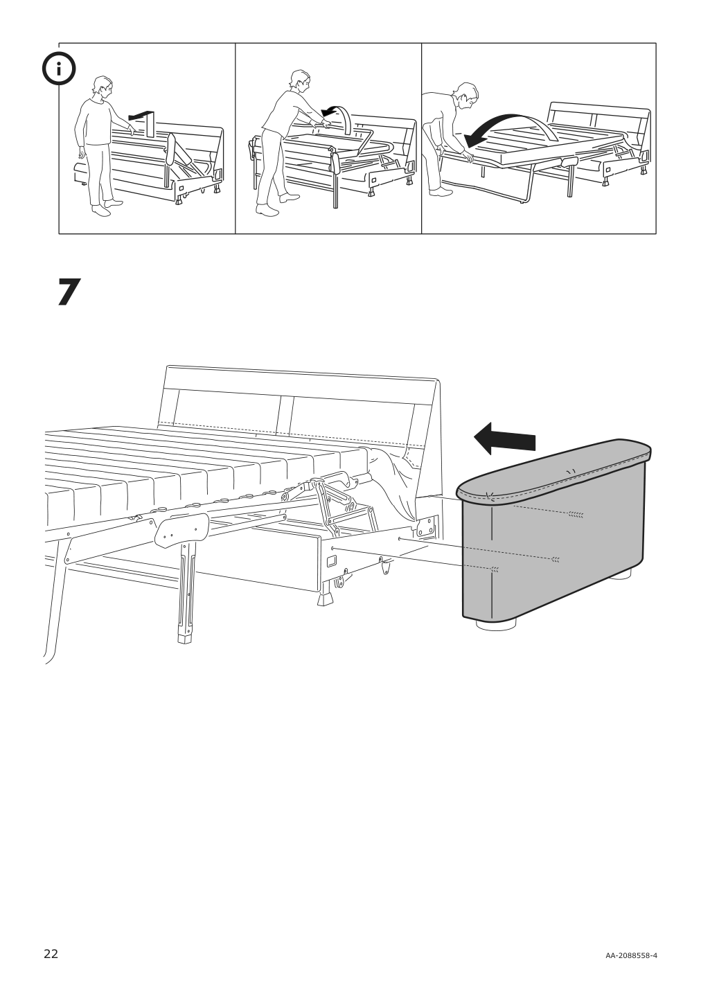 Assembly instructions for IKEA Lidhult cover for armrest gassebol blue gray | Page 22 - IKEA LIDHULT cover for armrest 504.070.35