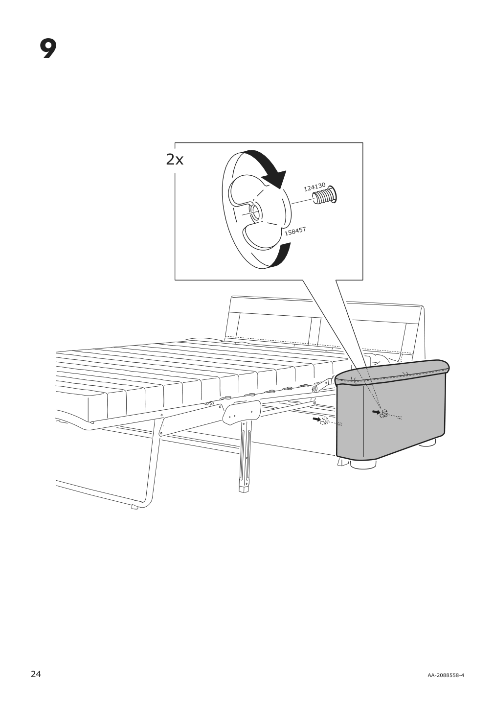 Assembly instructions for IKEA Lidhult cover for armrest gassebol blue gray | Page 24 - IKEA LIDHULT cover for armrest 504.070.35