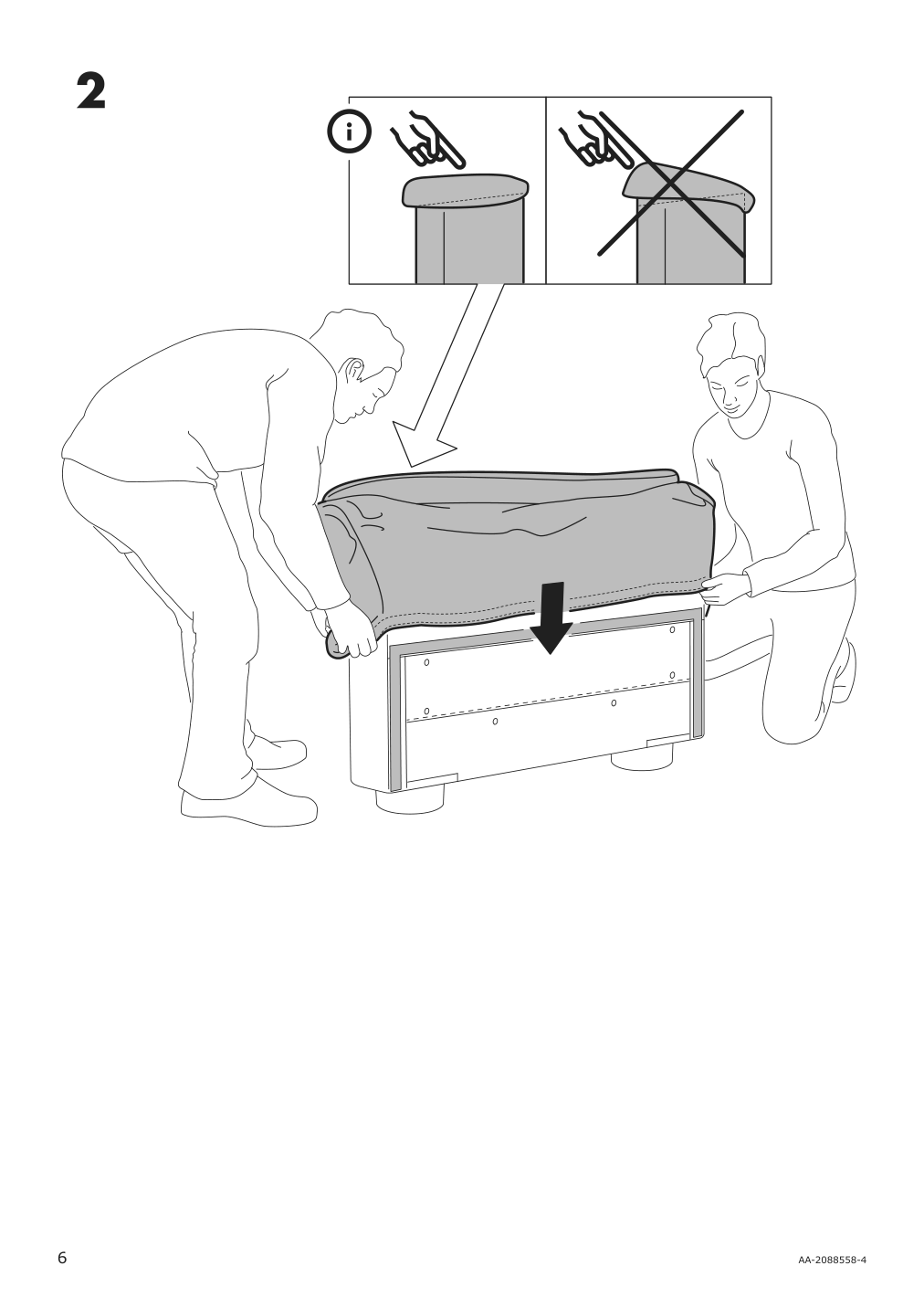 Assembly instructions for IKEA Lidhult cover for armrest gassebol blue gray | Page 6 - IKEA LIDHULT cover for armrest 504.070.35