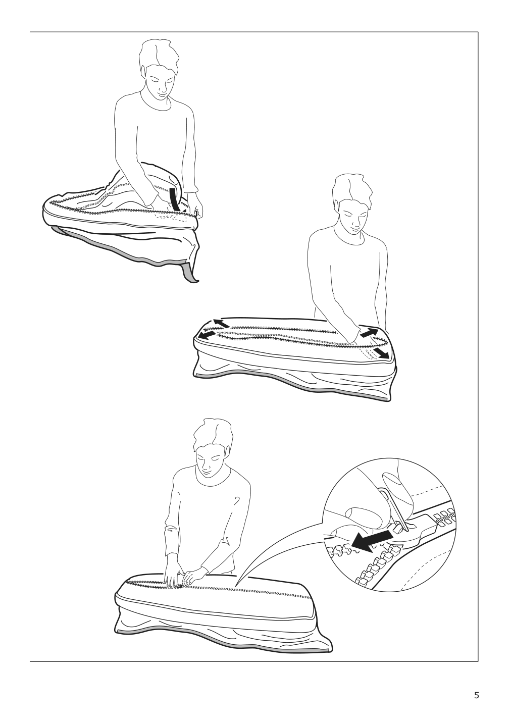 Assembly instructions for IKEA Lidhult cover for armrest lejde gray black | Page 5 - IKEA LIDHULT cover for armrest 004.064.01