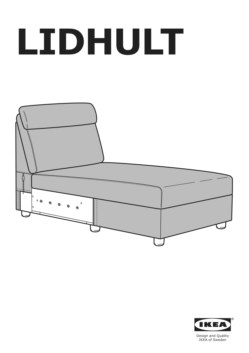 Assembly instructions for IKEA Lidhult cover for chaise section gassebol blue gray | Page 1 - IKEA LIDHULT cover for chaise section 104.058.92