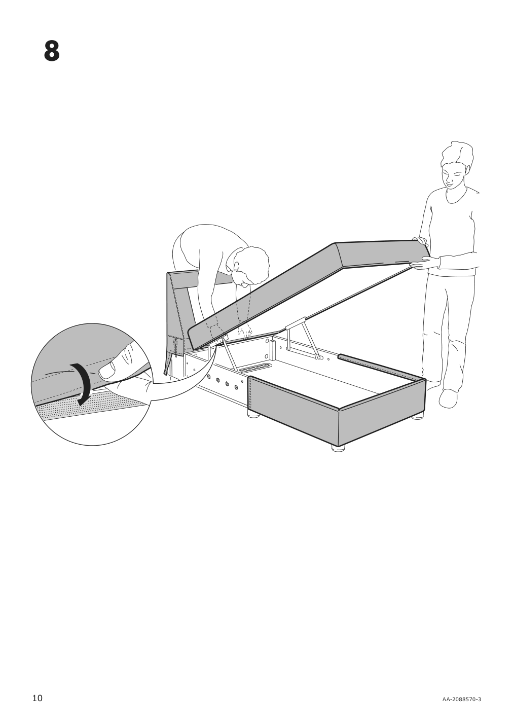 Assembly instructions for IKEA Lidhult cover for chaise section gassebol blue gray | Page 10 - IKEA LIDHULT cover for chaise section 104.058.92