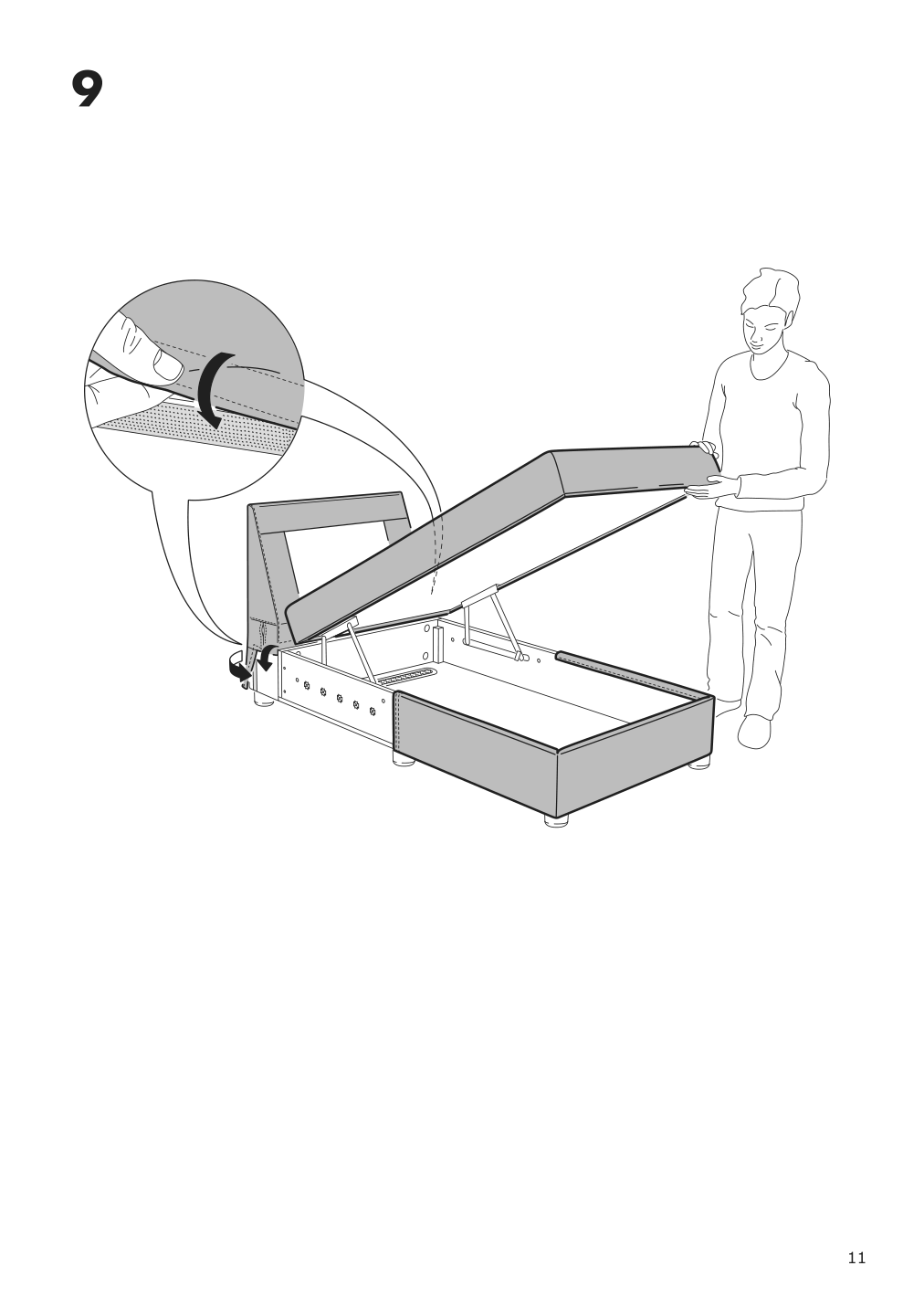 Assembly instructions for IKEA Lidhult cover for chaise section gassebol blue gray | Page 11 - IKEA LIDHULT cover for chaise section 104.058.92