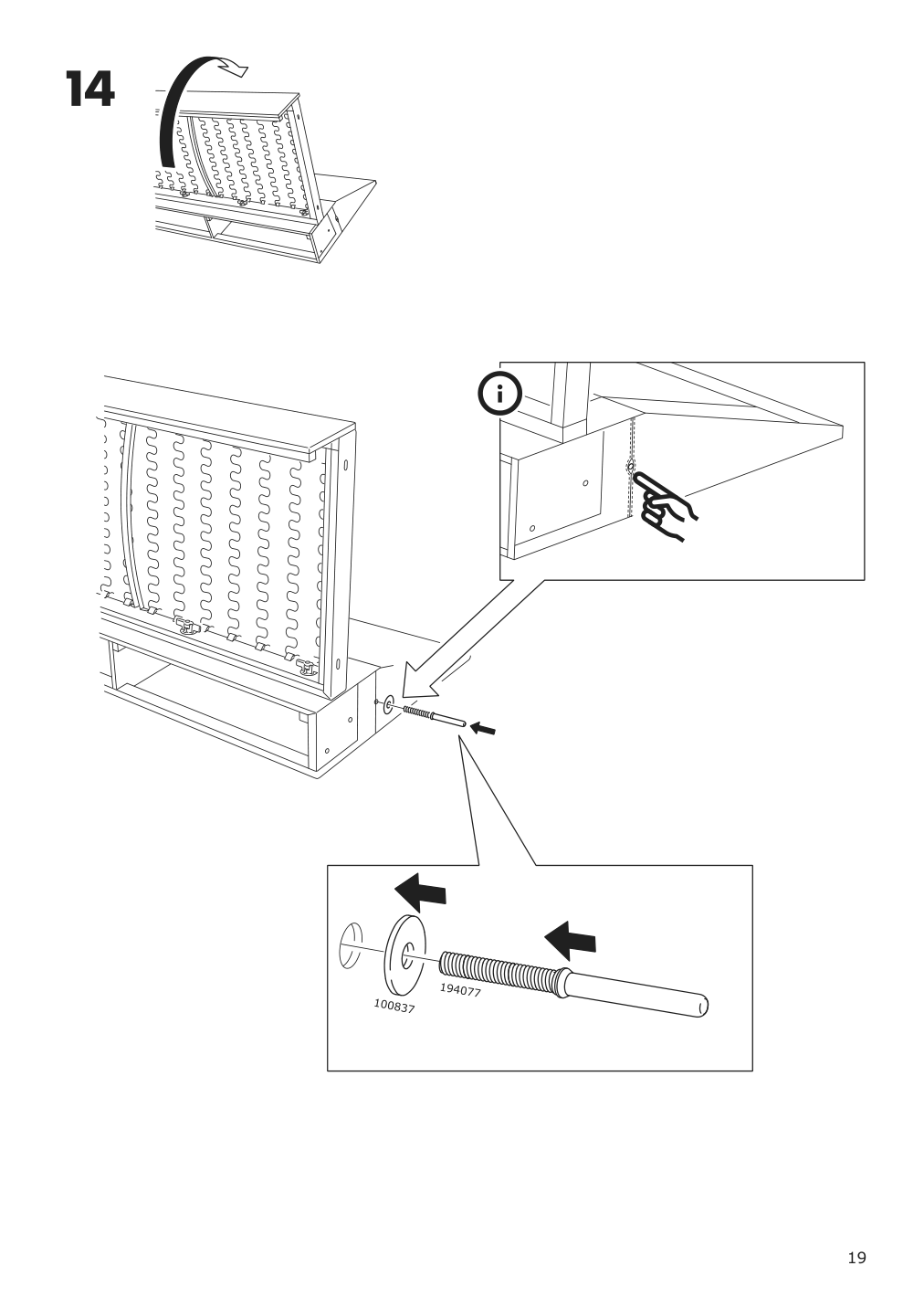 Assembly instructions for IKEA Lidhult cover for chaise section gassebol blue gray | Page 19 - IKEA LIDHULT cover for chaise section 104.058.92