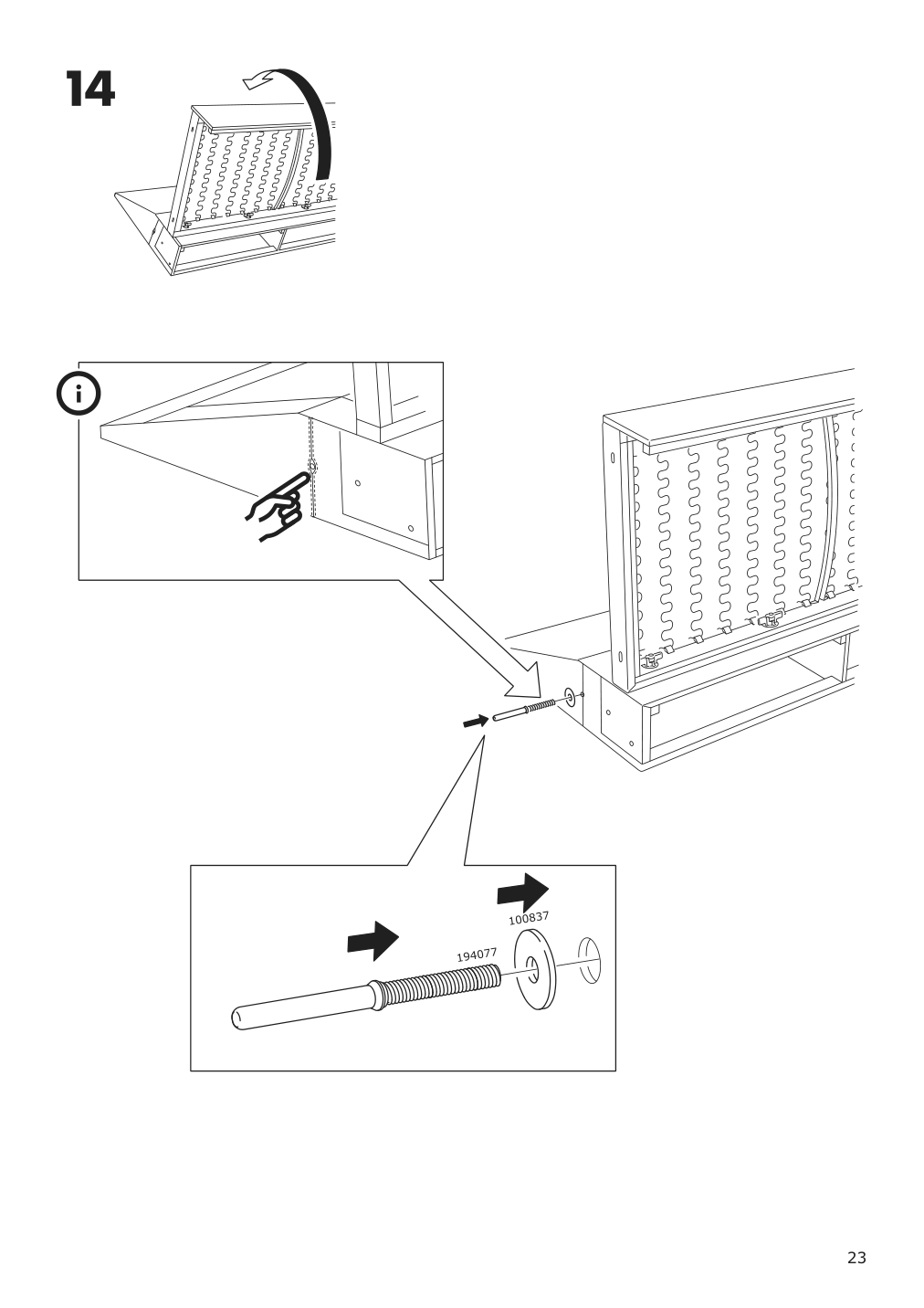 Assembly instructions for IKEA Lidhult cover for chaise section gassebol blue gray | Page 23 - IKEA LIDHULT cover for chaise section 104.058.92