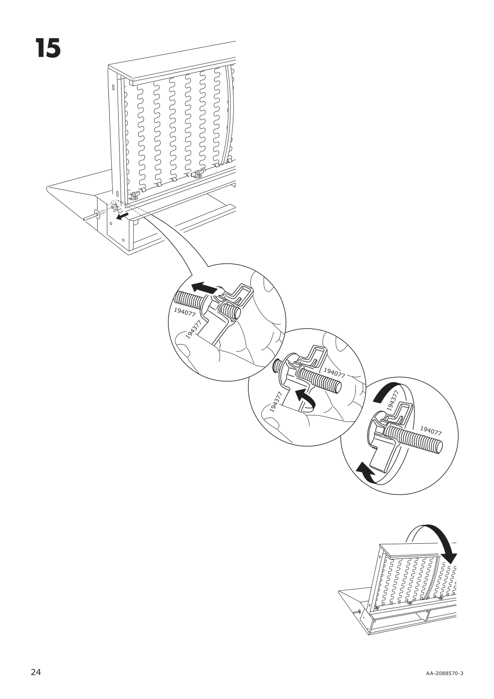 Assembly instructions for IKEA Lidhult cover for chaise section gassebol blue gray | Page 24 - IKEA LIDHULT cover for chaise section 104.058.92