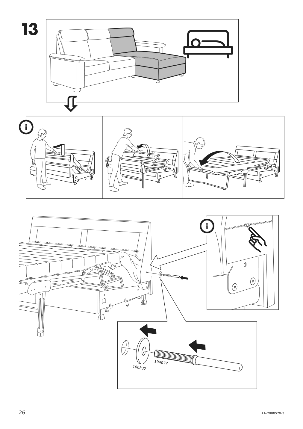 Assembly instructions for IKEA Lidhult cover for chaise section gassebol blue gray | Page 26 - IKEA LIDHULT cover for chaise section 104.058.92