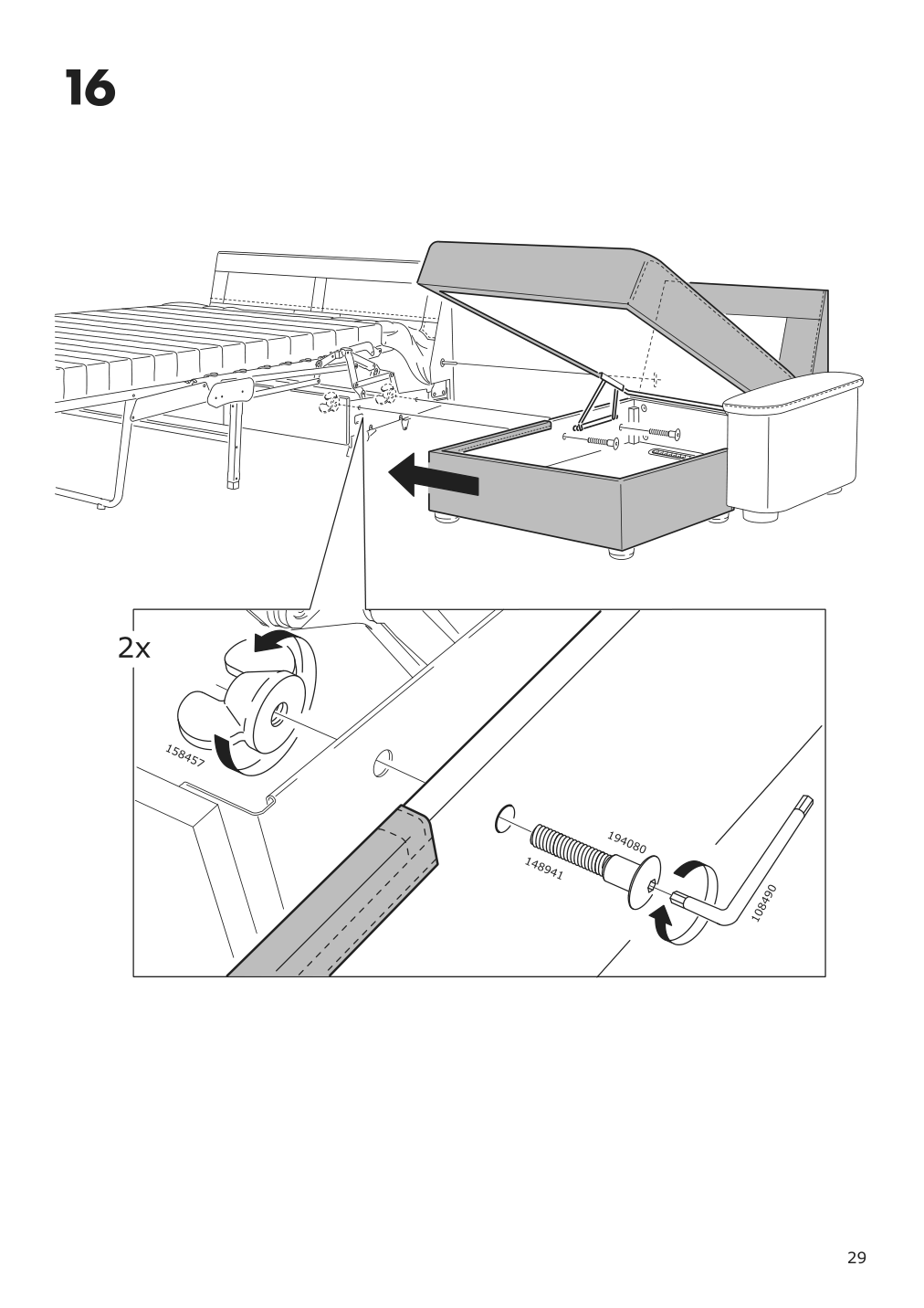 Assembly instructions for IKEA Lidhult cover for chaise section gassebol blue gray | Page 29 - IKEA LIDHULT cover for chaise section 104.058.92