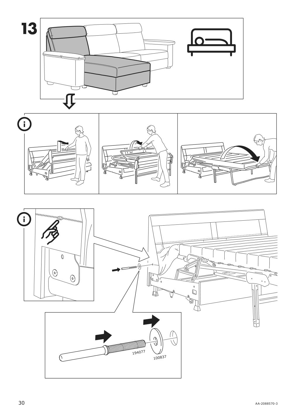 Assembly instructions for IKEA Lidhult cover for chaise section gassebol blue gray | Page 30 - IKEA LIDHULT cover for chaise section 104.058.92