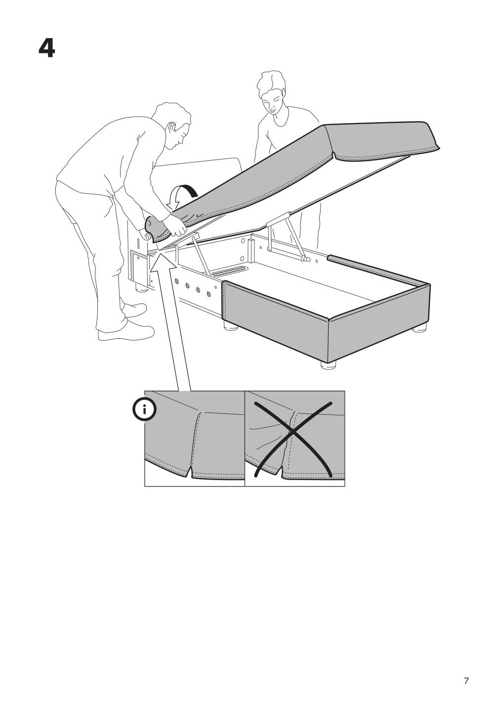 Assembly instructions for IKEA Lidhult cover for chaise section gassebol blue gray | Page 7 - IKEA LIDHULT cover for chaise section 104.058.92